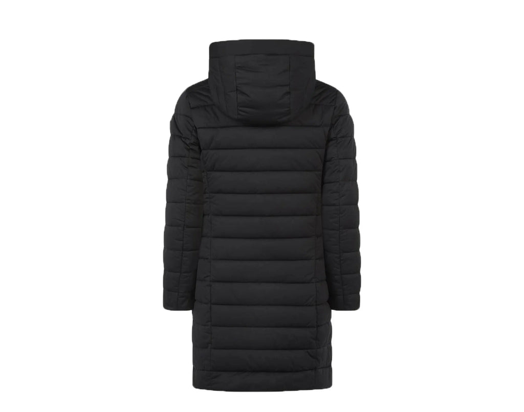 Save The Duck Sold Faux Fur Lined 3/4 Hooded Women Coat Black