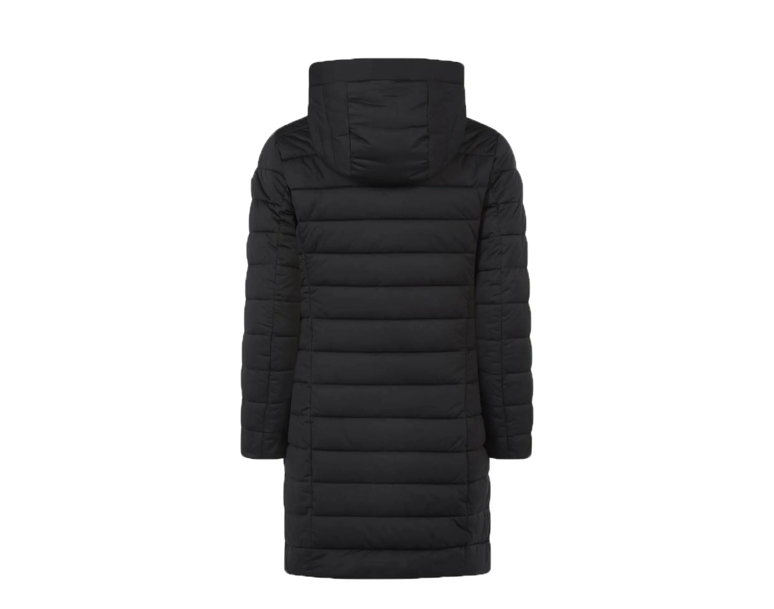 Save The Duck Sold Faux Fur Lined 3/4 Hooded Women Coat Black