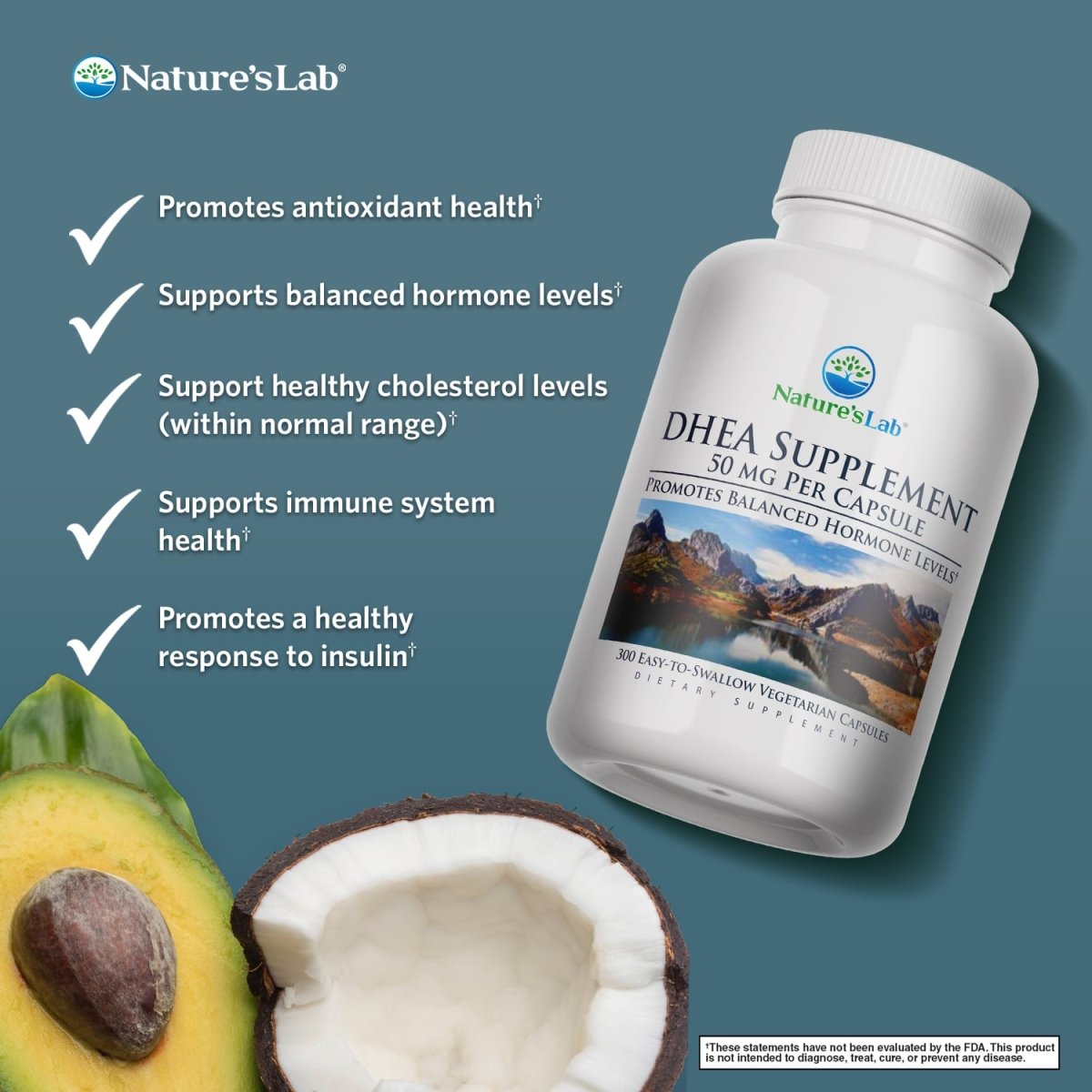 DHEA Supplement 50 mg - 300 Capsules