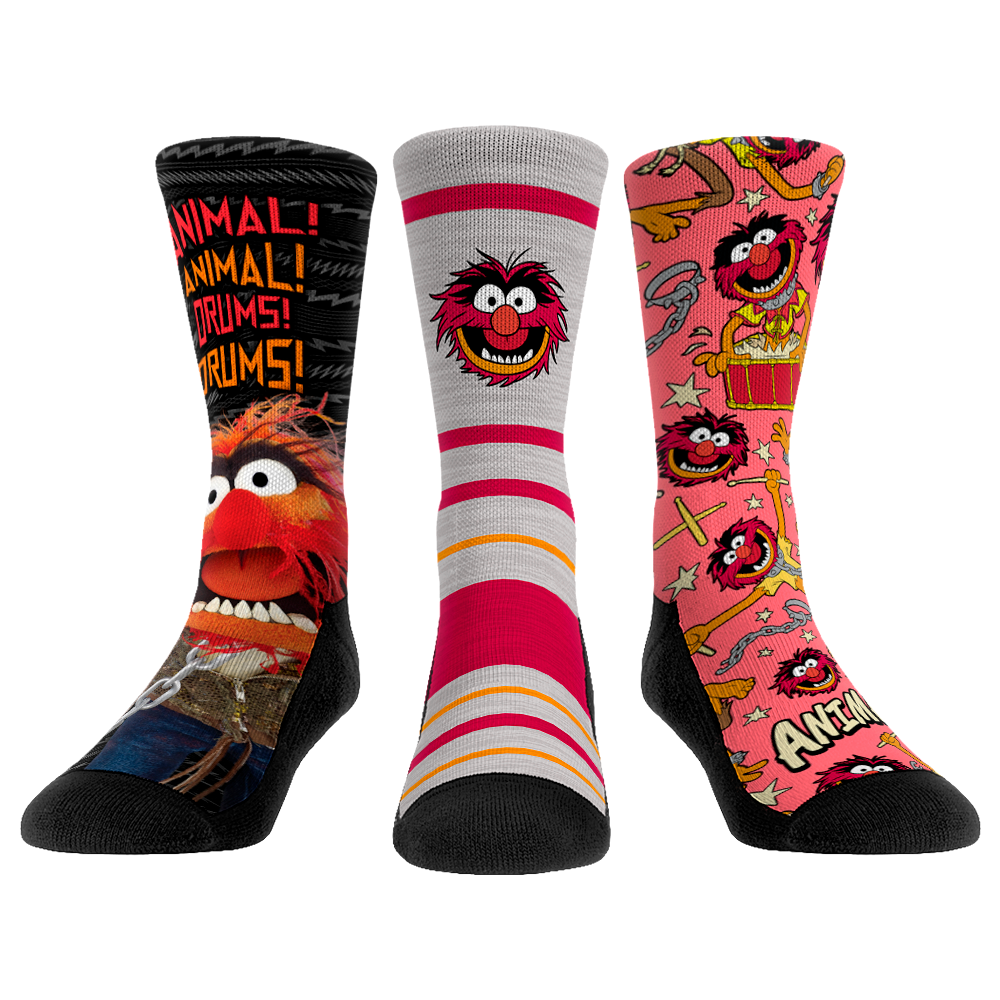 The Muppets - Animal - 3-Pack Crew Socks