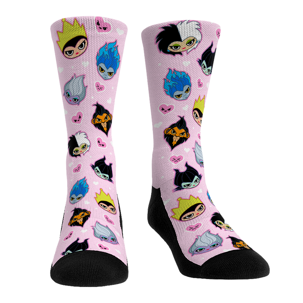 Disney Villains - Villaintine's Chibi (Pink) Crew Socks