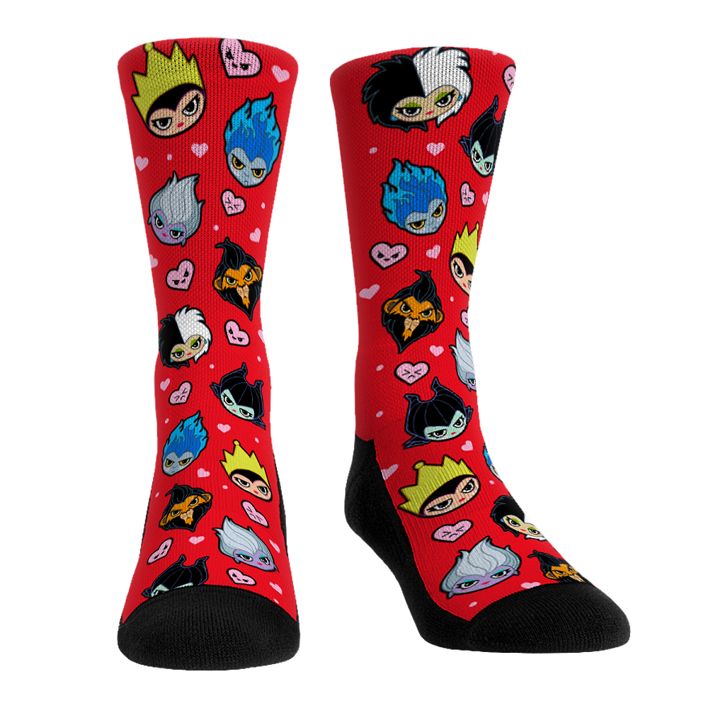 Disney Villains - Villaintine's Chibi (Red) Crew Socks