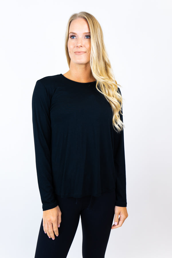 Lauren Long - Sleeve Top - Black