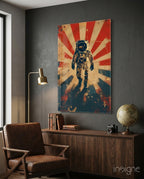 WONDERWALL ‘L’Atelier Fun Collection’ Retro Sun Rays Astronaut Glass Wall Art