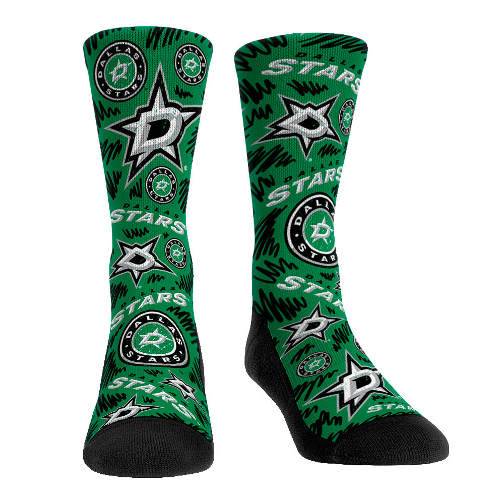 Dallas Stars - Logo Sketch Crew Socks