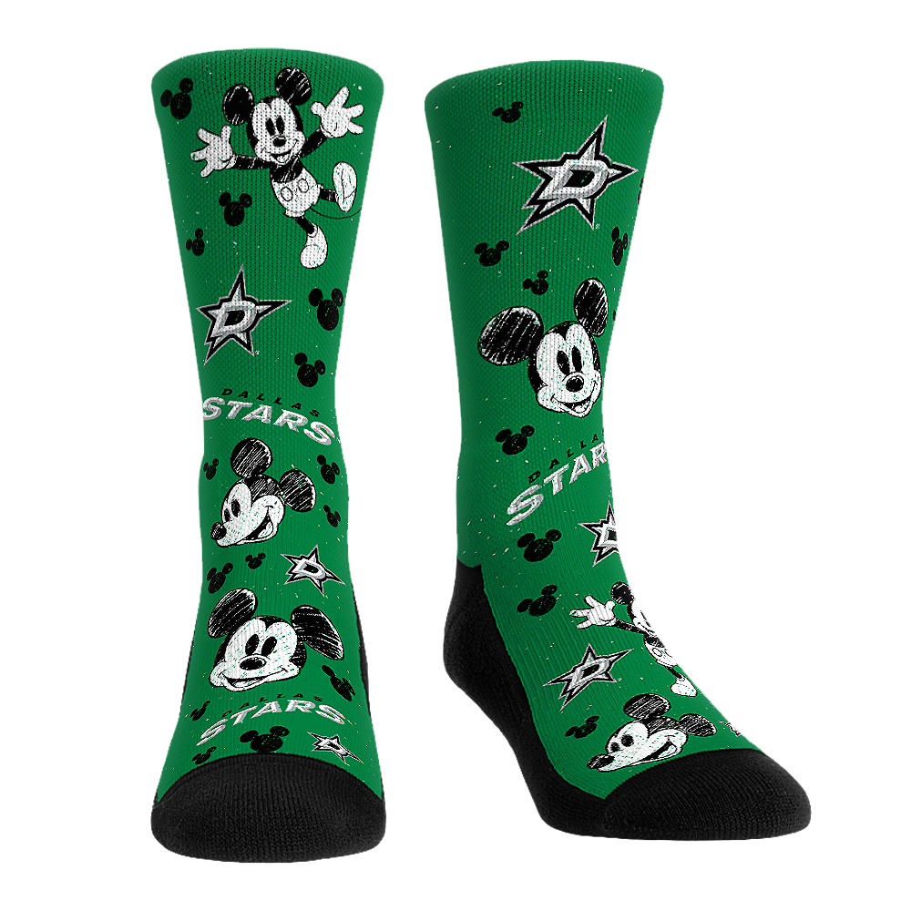 Dallas Stars - Disney - Mickey Sketch Crew Socks