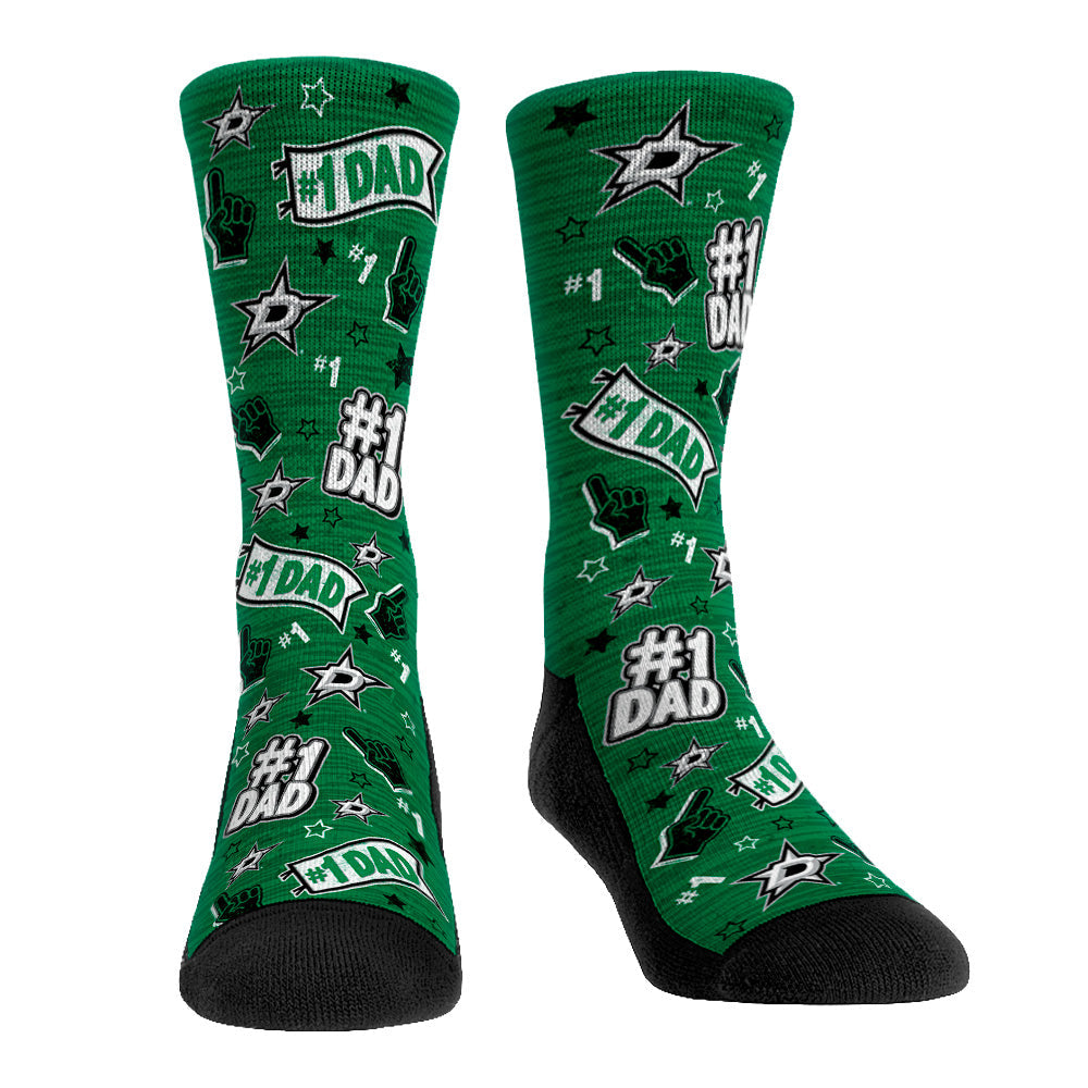 Dallas Stars - #1 Dad Crew Socks