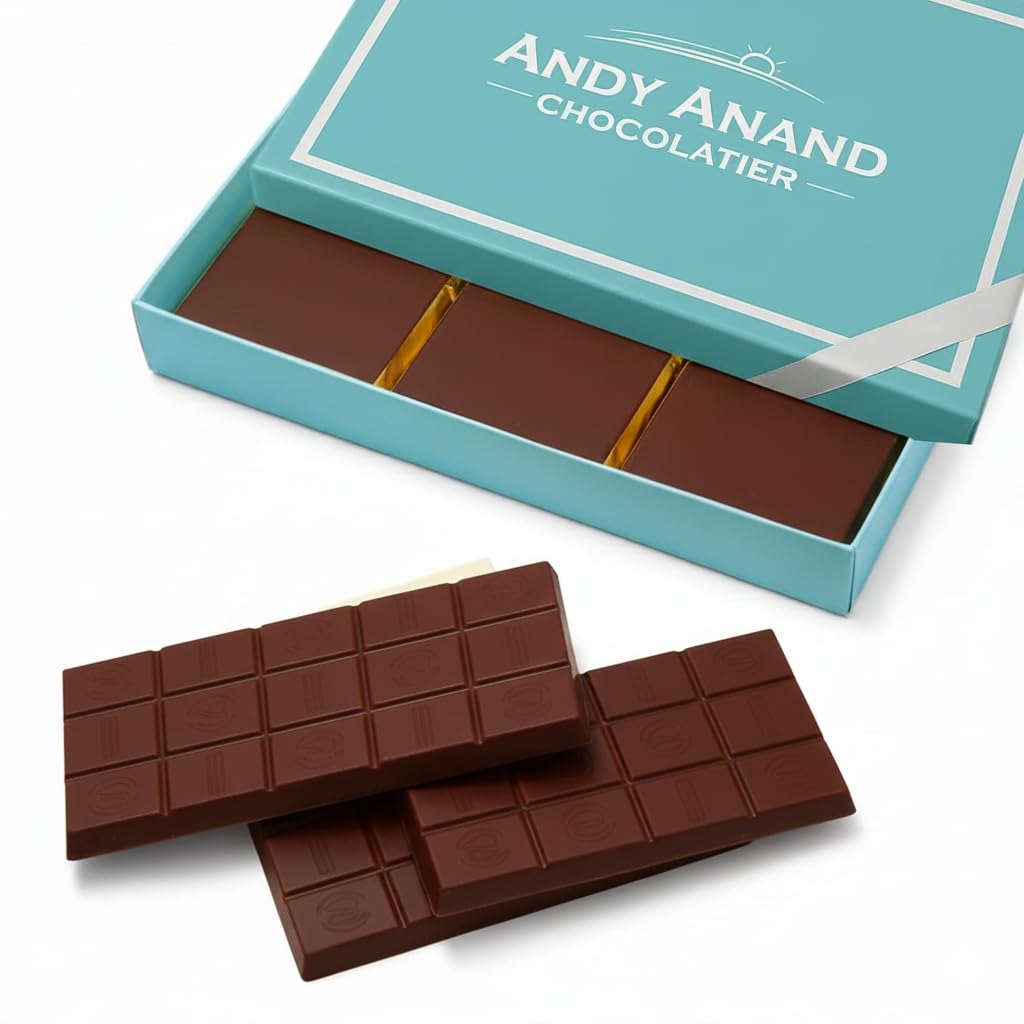 Andy Anand Sugar - Free 80% Cacao Belgian Dark Chocolate Bars, 4 pc – Stevia Sweetened, Intense Dark Flavor, Keto & Diabetic - Friendly Gift