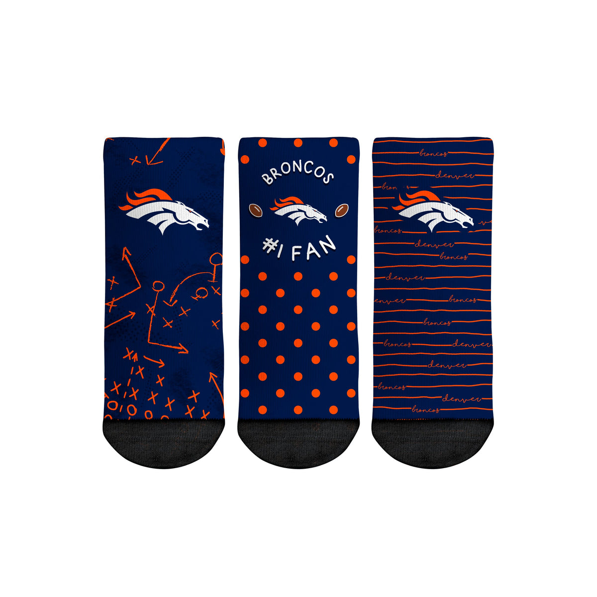 Denver Broncos - Number 1 Fan 3-Pack (Toddler) Socks