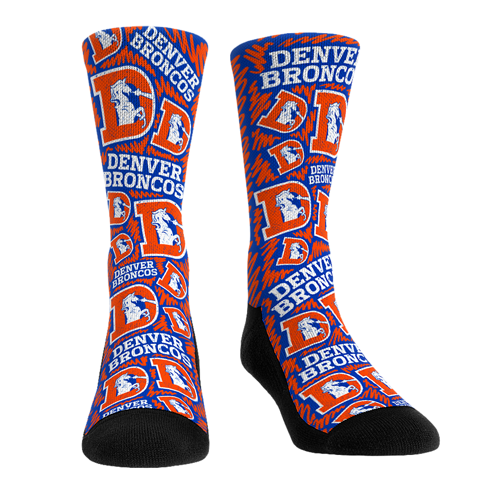 Denver Broncos - Throwback Logo Sketch Crew Socks