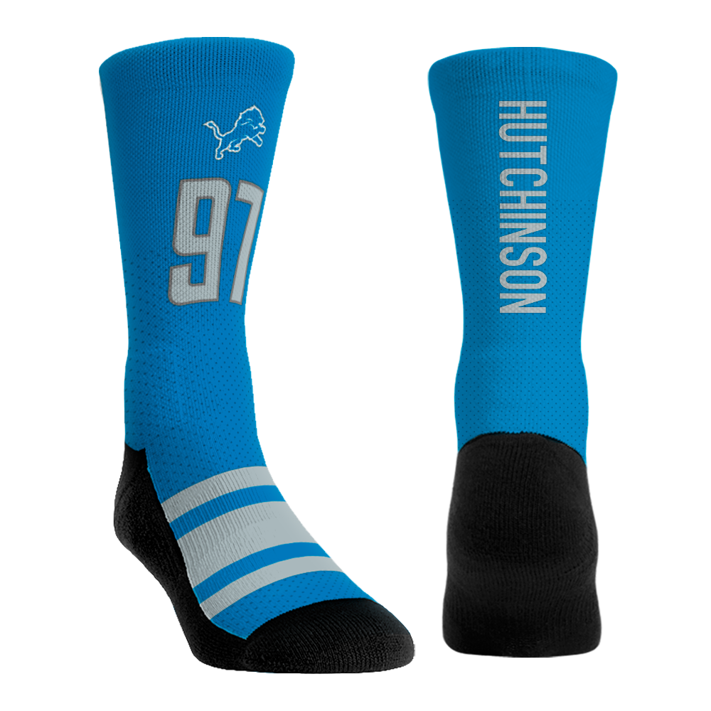Aidan Hutchinson - Detroit Lions - Jersey (Blue) Crew Socks