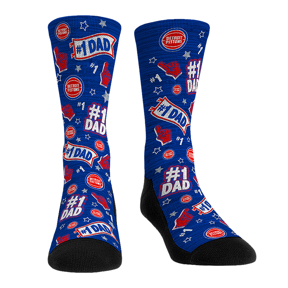 Detroit Pistons - #1 Dad Crew Socks