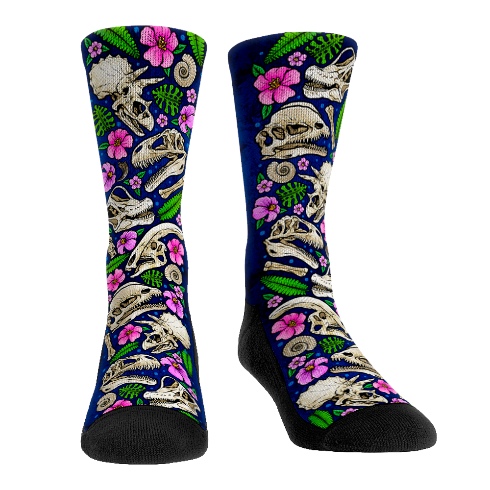 Floral Fossils - All-Over Crew Socks
