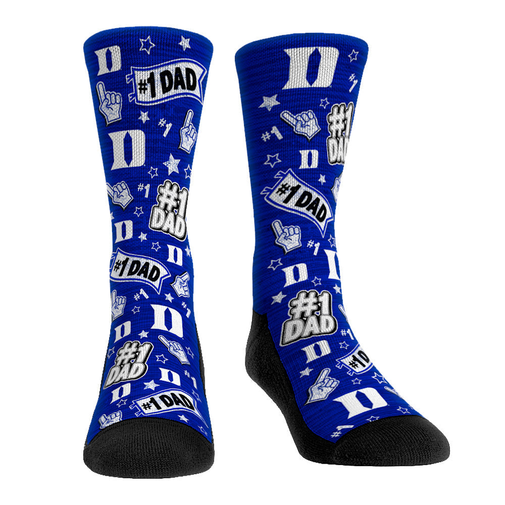 Duke Blue Devils - #1 Dad Crew Socks