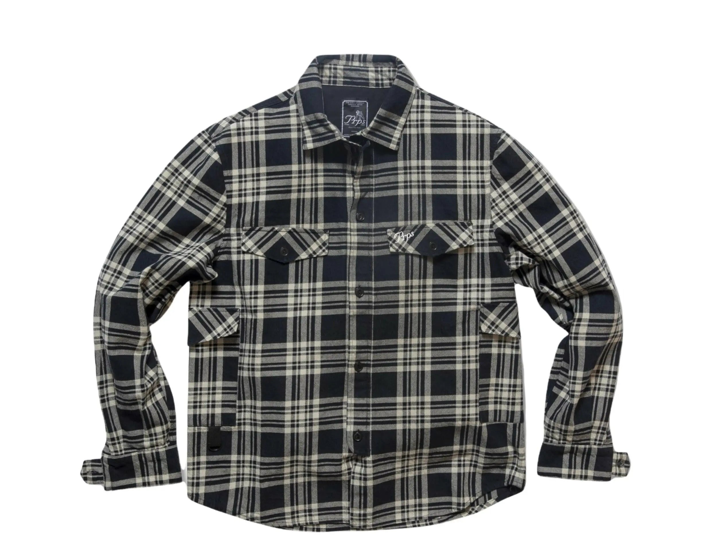 Prps Terrestrial Flannel Plaid Men Button Down Shirt Multi