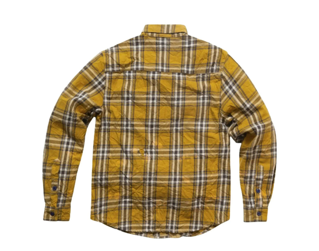 Prps Biner Plaid Men Button Down Shirt Khaki