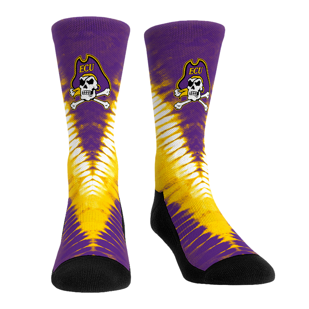 ECU Pirates - V Shape Tie Dye Crew Socks