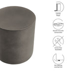 WONDERWALL 'Une Collection' Brion Indoor-Outdoor Patio Concrete Stool by Modway