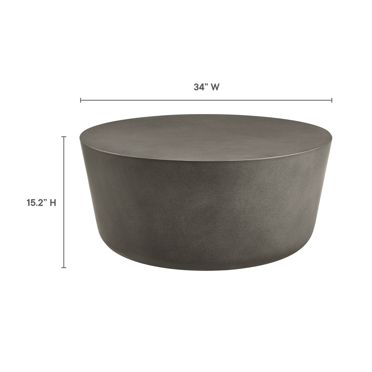 WONDERWALL 'Une Collection' Brion Round Indoor-Outdoor Concrete Coffee Table by Modway
