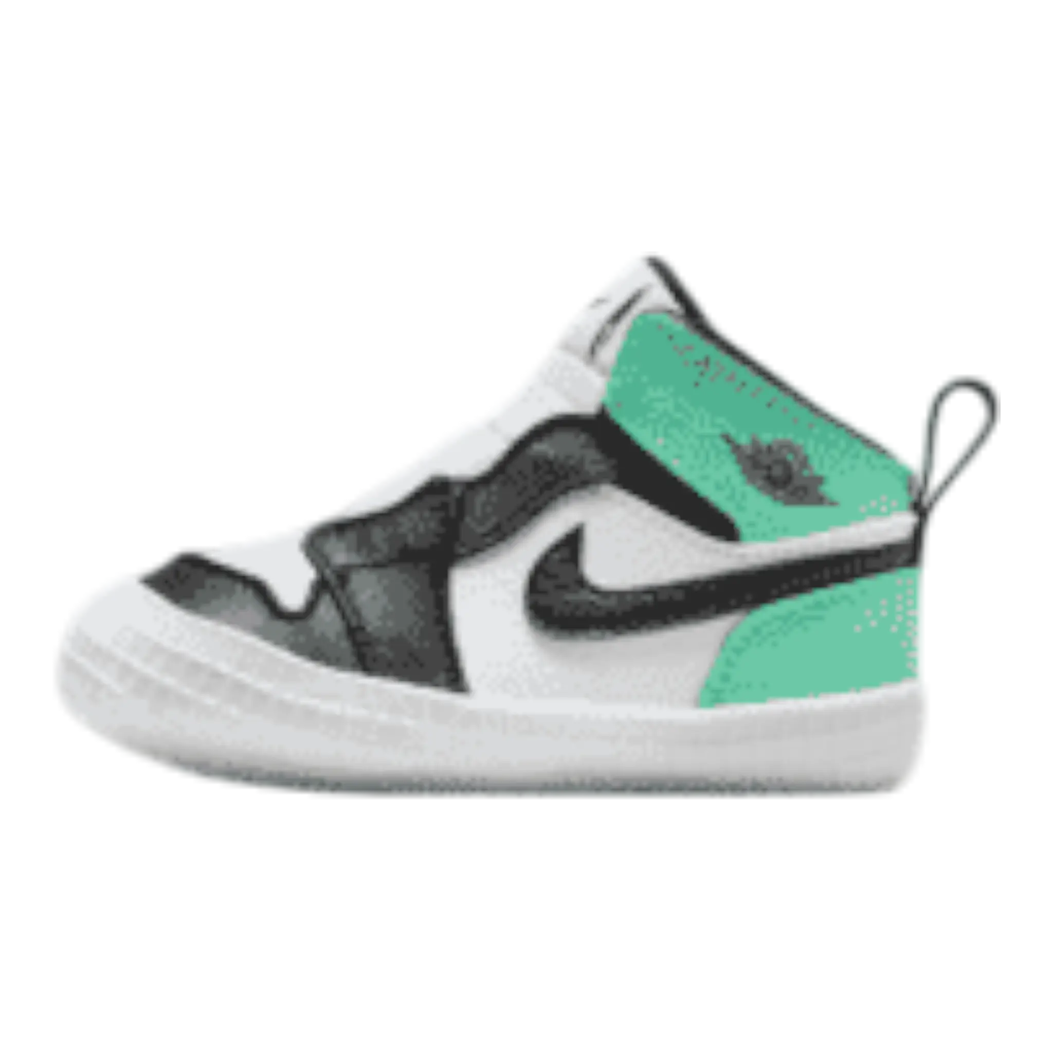 Jordan 1 Crib Bootie Toddlers Shoes White/Green Glow/Black