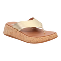 FitFlop F-Mode Leather/Cork Flatform Toe Women’s Sandals – Platino
