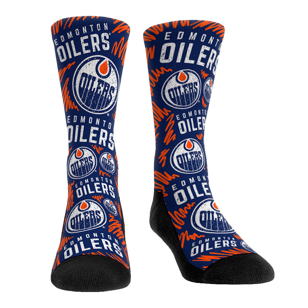 Edmonton Oilers - Logo Sketch Crew Socks