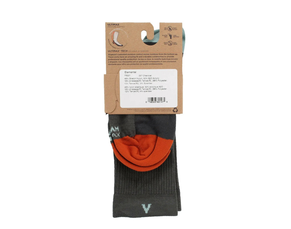 WigWam Elemental Crew Socks Charcoal