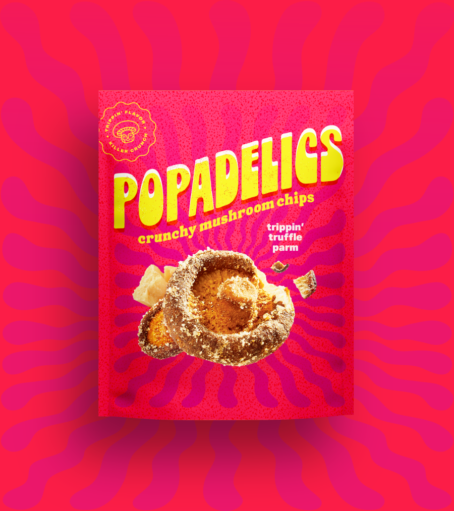 Popadelics Crunchy Mushroom Chips — Trippin' Truffle Parm | 6 - Pack