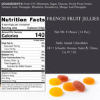 Andy Anand French Pates de Fruits Fruit Jellies, 65% Fruit, 24 pc – Imported French Candy Confection, Natural Fruit Flavors, Gourmet Birthday & Holiday Gift