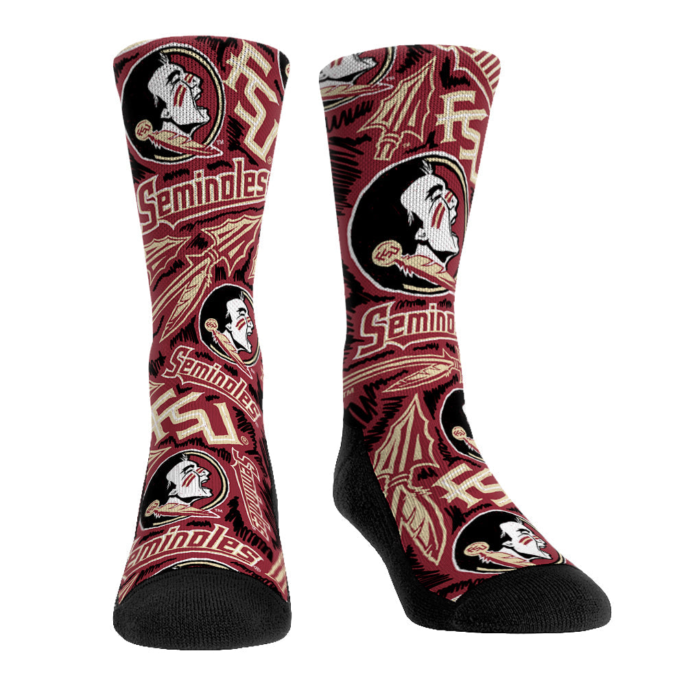 Florida State Seminoles - Logo Sketch Crew Socks