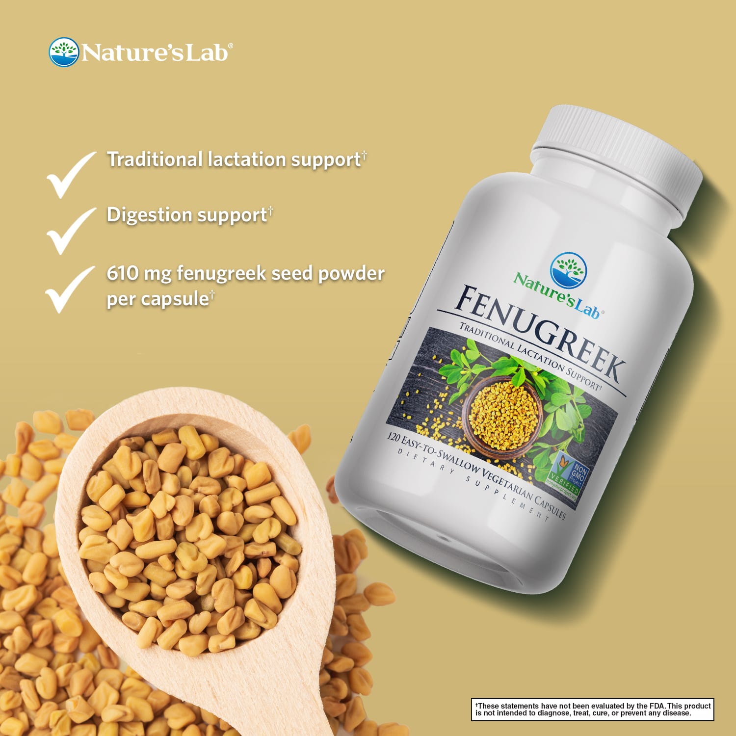 Fenugreek 610 mg - 120 Capsules