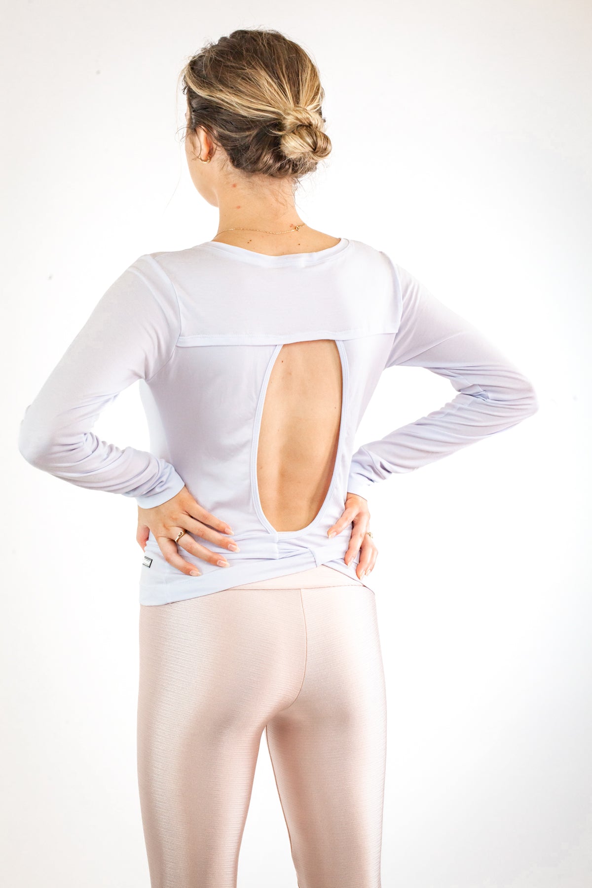 Willow Long - Sleeve Wrap Top - White