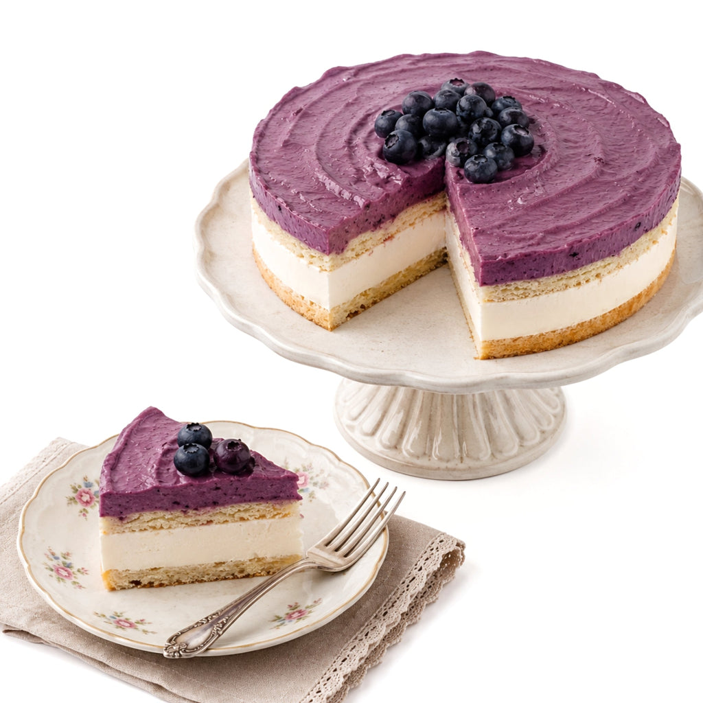 Andy Anand Sugar - Free Blueberry Lemon Mousse Cake, 2.6 lb – Keto & Diabetic - Friendly, Tangy Lemon Ganache, No Preservatives, Birthday Gift