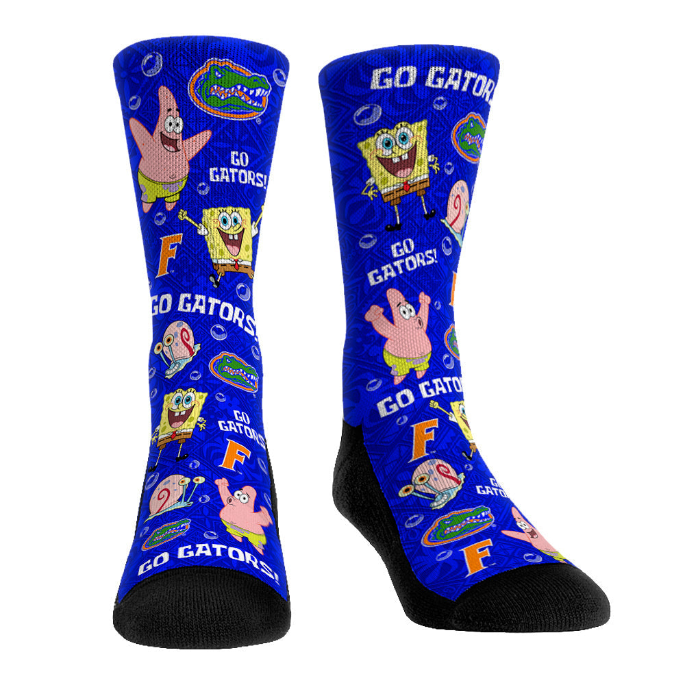 Florida Gators - SpongeBob SquarePants Characters All-Over Crew Socks