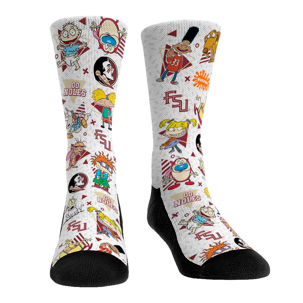 Florida State Seminoles - 90s Nickelodeon Characters All-Over Crew Socks