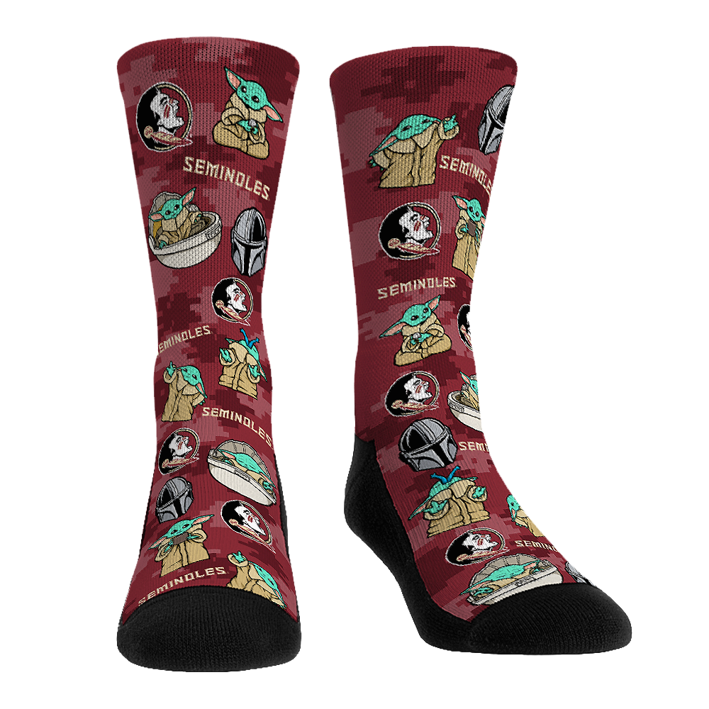 Florida State Seminoles - Star Wars - Grogu All-Over Crew Socks