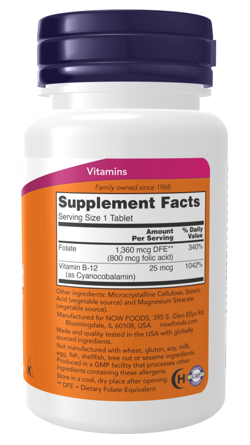 Folic Acid 800 mcg with Vitamin B - 12 Tablets