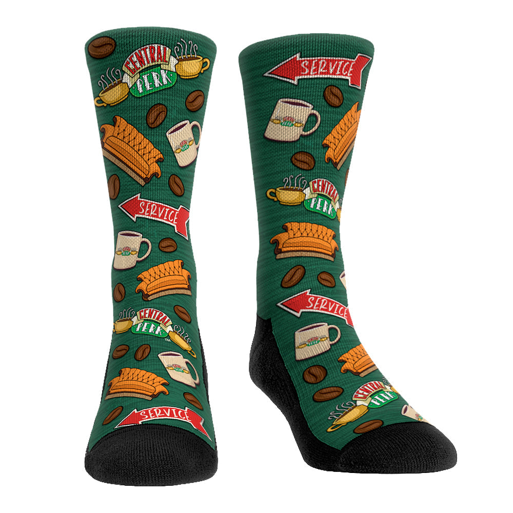 Friends - Central Perk All-Over (Green) Crew Socks