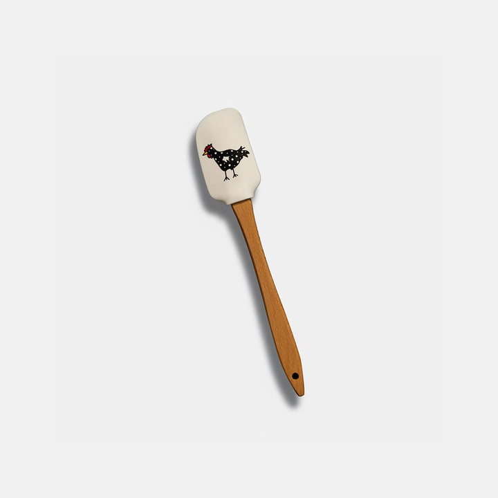 Genicook Rooster Silicone Spatula with Wood Handle