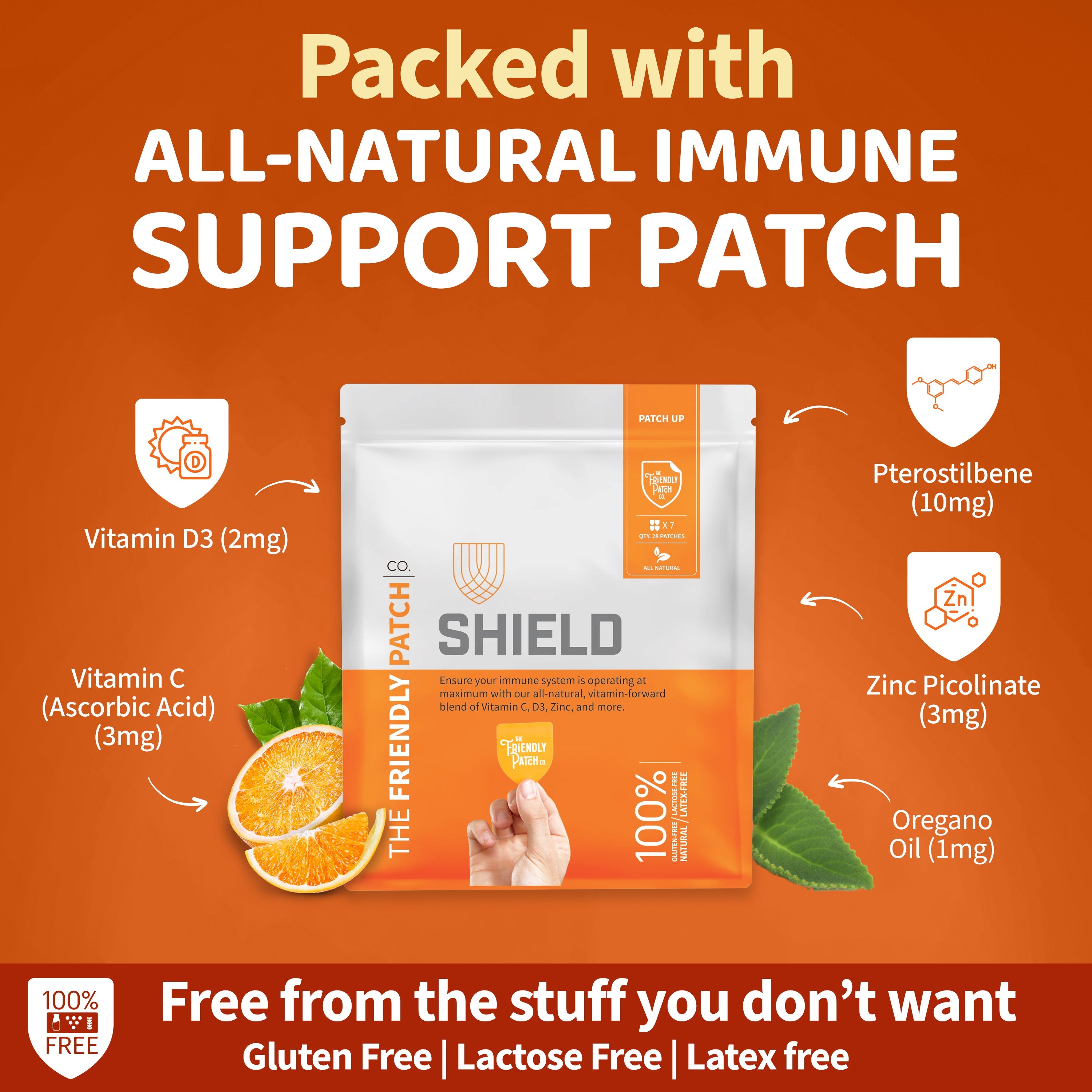 Shield Wellness: 12 - Hour High - Potency Immunity Patches - 8 Pack