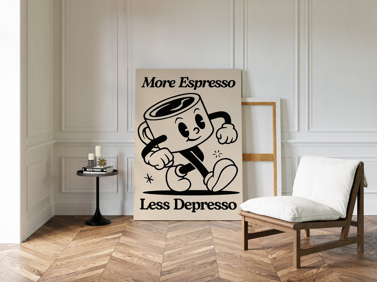 WONDERWALL ‘L’Atelier Fun Collection’ Caffeinated Cheer - Retro Coffee Art Print