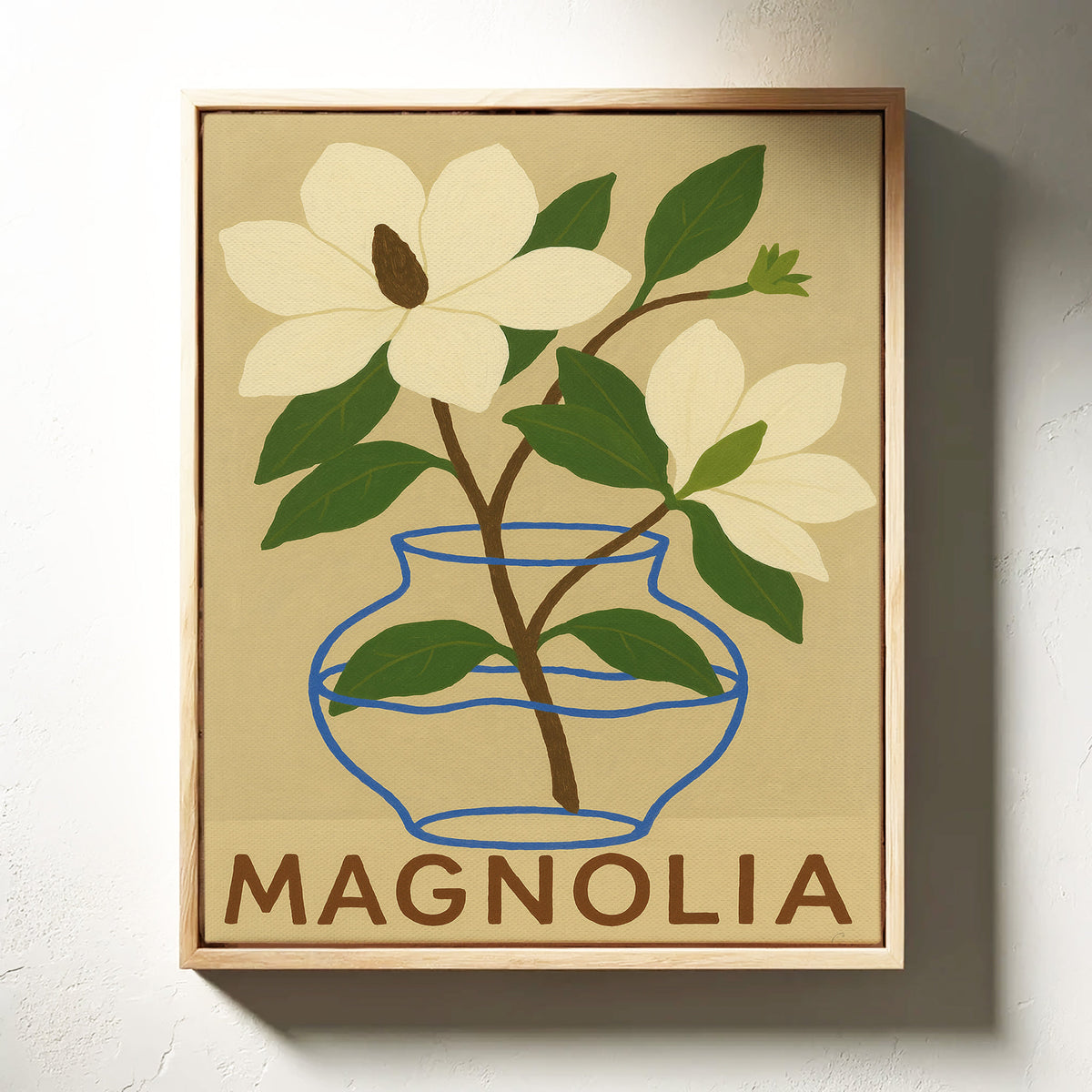 WONDERWALL ‘L’Atelier Fun Collection’ Elegant Magnolia Art Print for Home Decor