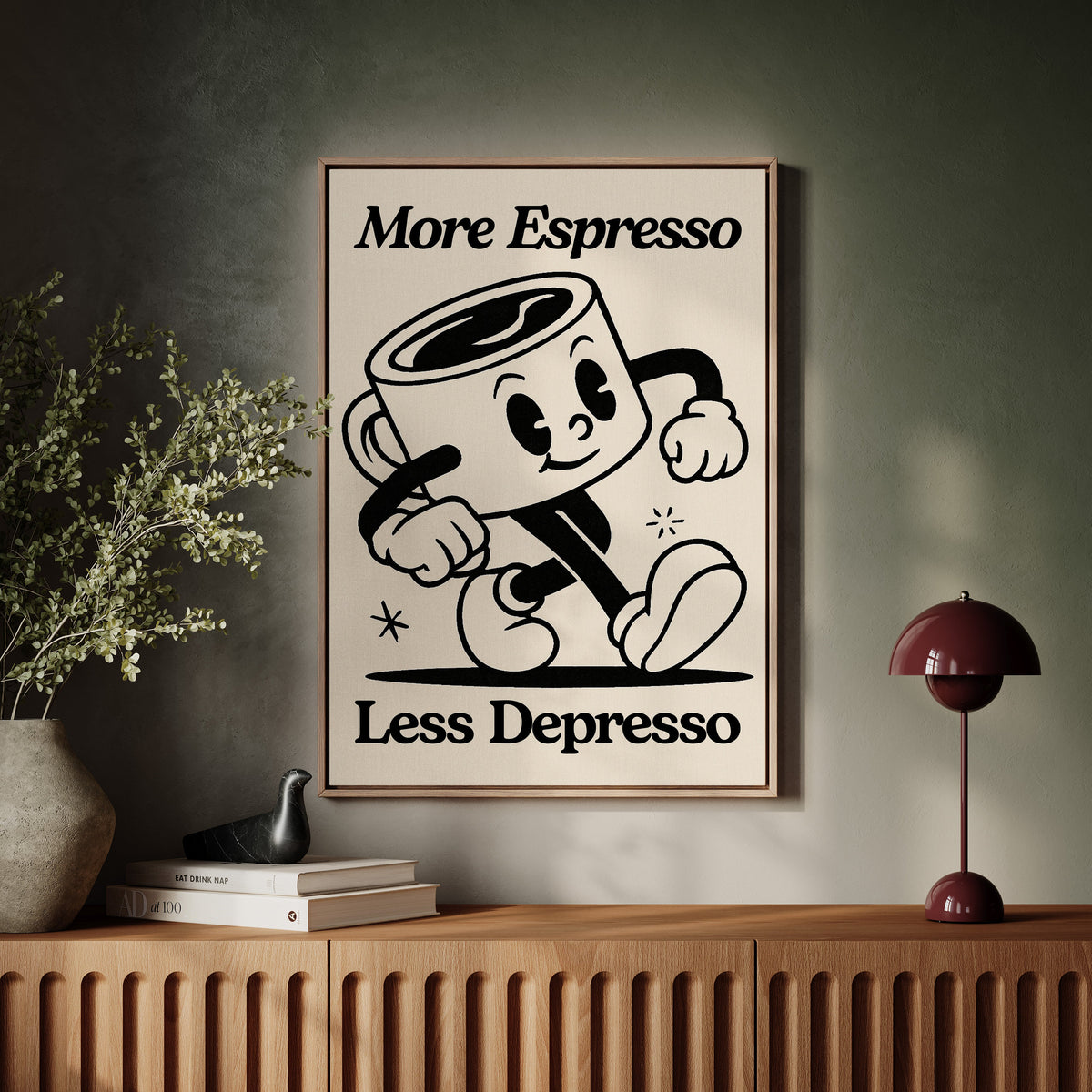 WONDERWALL ‘L’Atelier Fun Collection’ Caffeinated Cheer - Retro Coffee Art Print