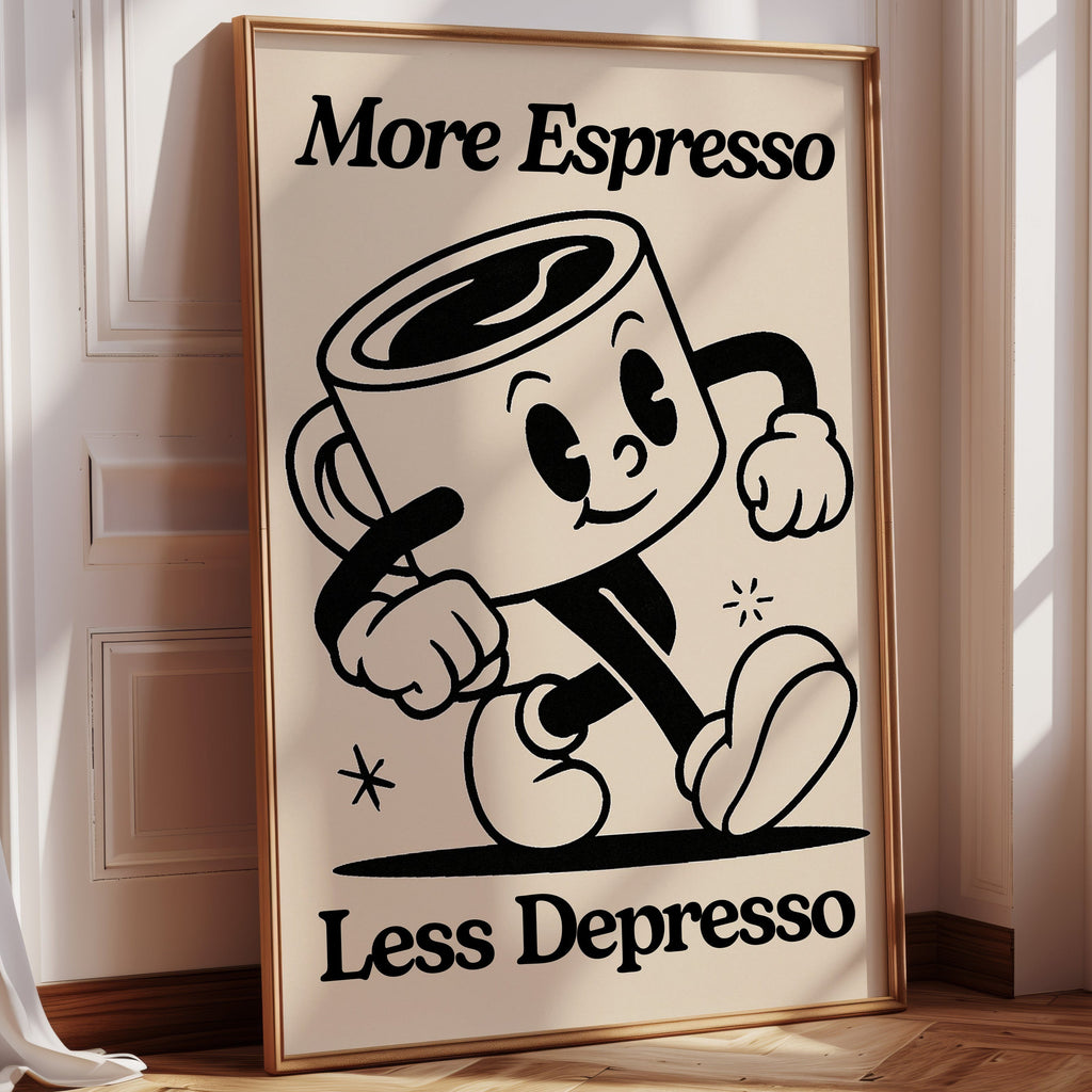 WONDERWALL ‘L’Atelier Fun Collection’ Caffeinated Cheer - Retro Coffee Art Print