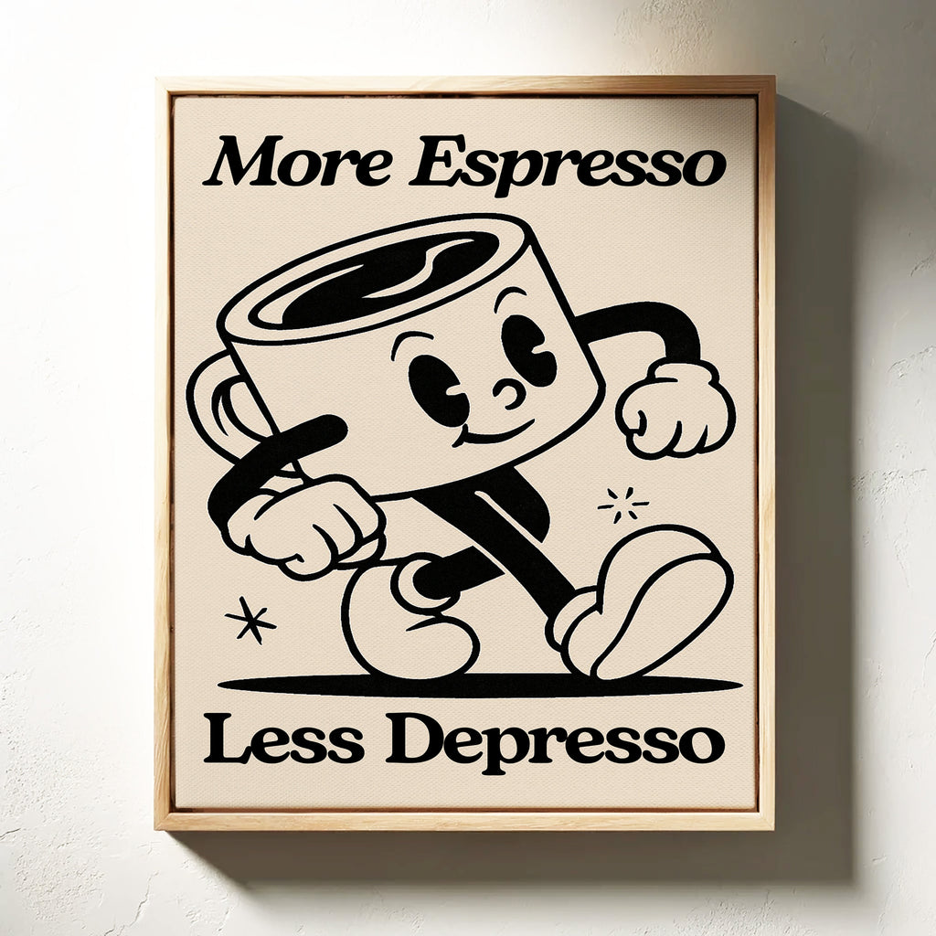 WONDERWALL ‘L’Atelier Fun Collection’ Caffeinated Cheer - Retro Coffee Art Print
