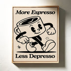 WONDERWALL ‘L’Atelier Fun Collection’ Caffeinated Cheer - Retro Coffee Art Print