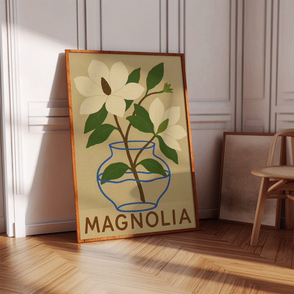 WONDERWALL ‘L’Atelier Fun Collection’ Elegant Magnolia Art Print for Home Decor