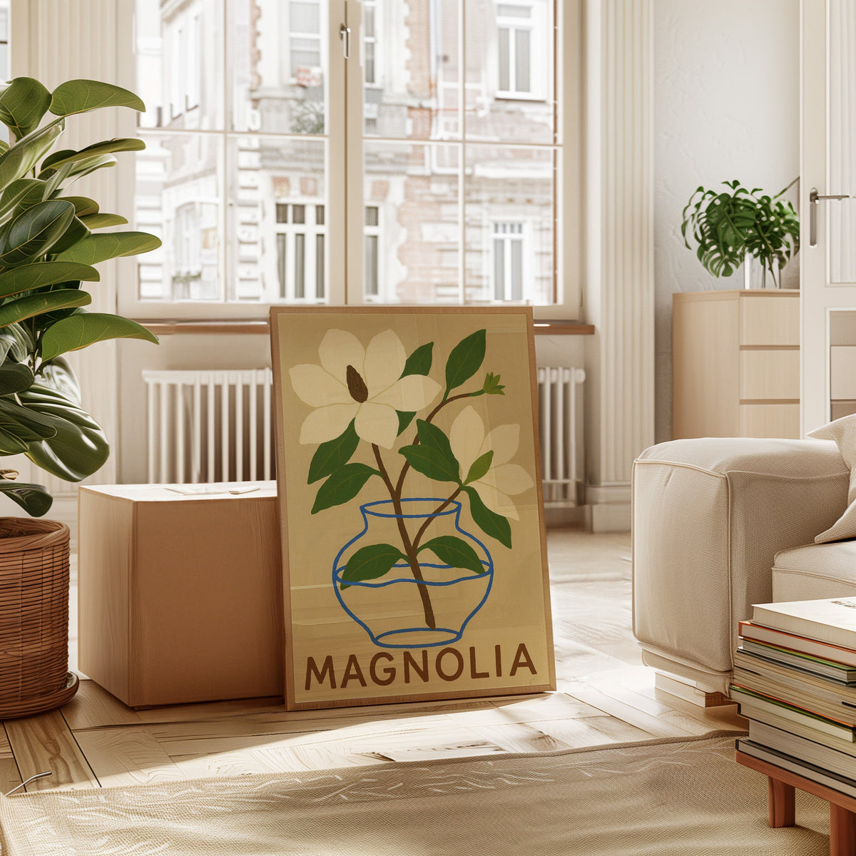 WONDERWALL ‘L’Atelier Fun Collection’ Elegant Magnolia Art Print for Home Decor