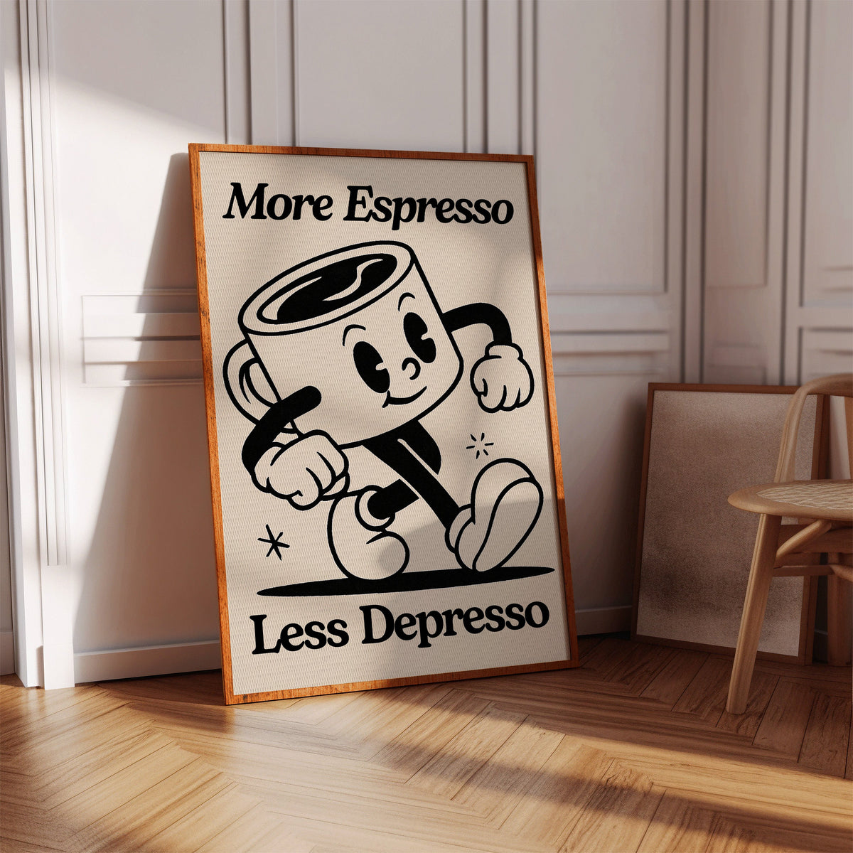 WONDERWALL ‘L’Atelier Fun Collection’ Caffeinated Cheer - Retro Coffee Art Print