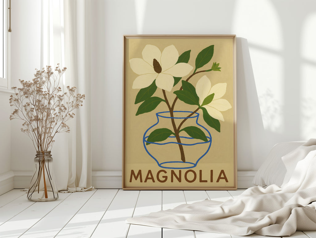 WONDERWALL ‘L’Atelier Fun Collection’ Elegant Magnolia Art Print for Home Decor